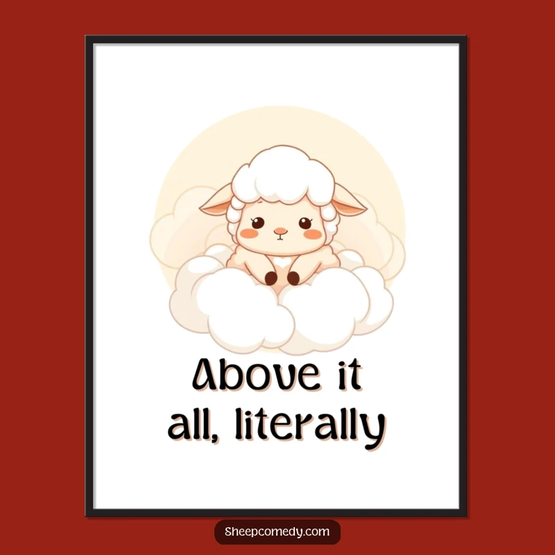 Funny Sheep Cloud Poster: Dreamy Relaxation Art for Your Walls!