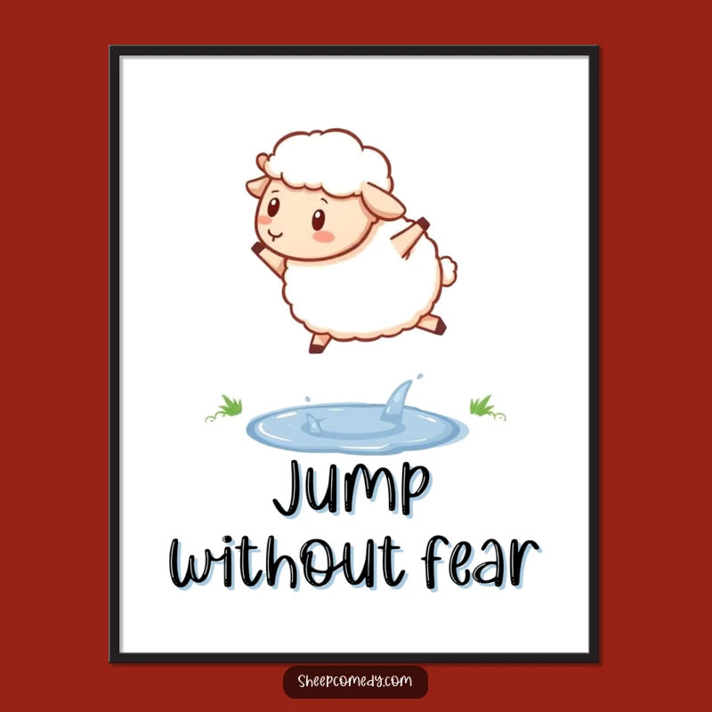 Funny Determined Sheep Poster - Art That Inspires a Hop