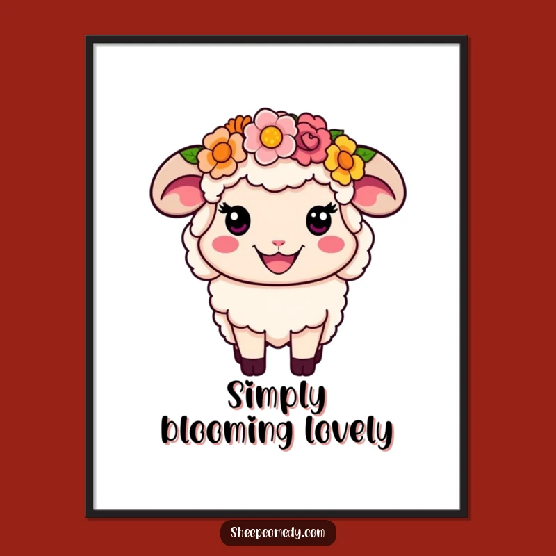 Funny Flower Crown Sheep Poster: Bring Floral Joy to Your Walls