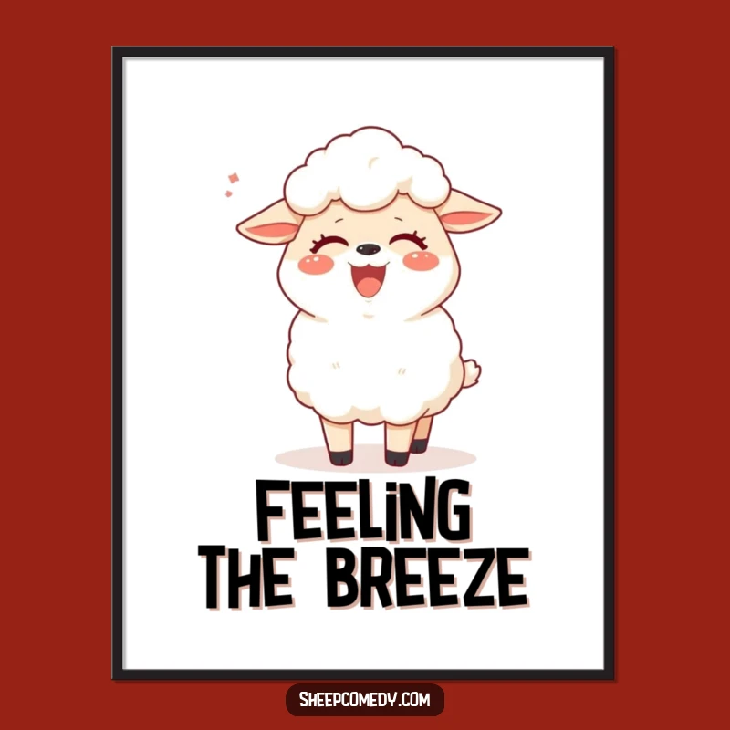Funny Sheep Giggling Art Print: Tickled Breeze Wall Decor for Happy Homes