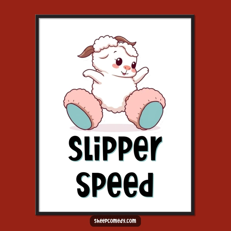 Funny Sheep Tripping Poster: Comedy Sheep's Humorous Wall Art Gift
