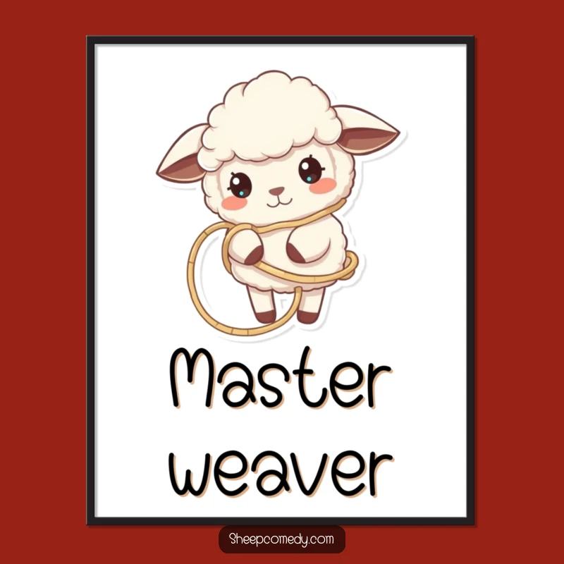 Funny Tangled Sheep Poster - Whimsical Crafting Wall Art