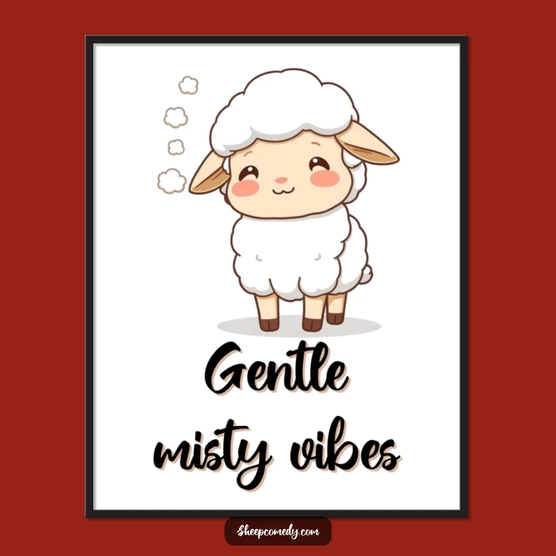 Peaceful Sheep Mist Poster: Funny Calm for Your Walls!