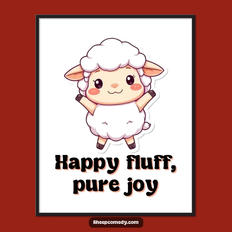 Joyful Sheep Bounce Poster: Cheerful Art, A Delightful Funny Gift for Walls