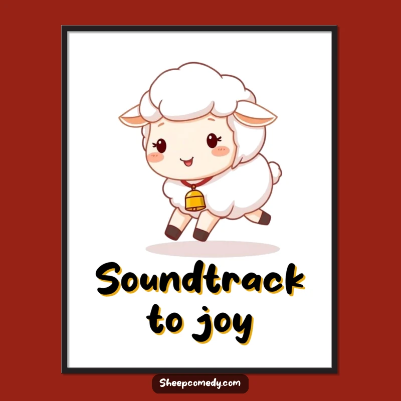 Funny Sheep Poster: Joyful Skipping Sheep Art, Whimsical Wall Decor Gift