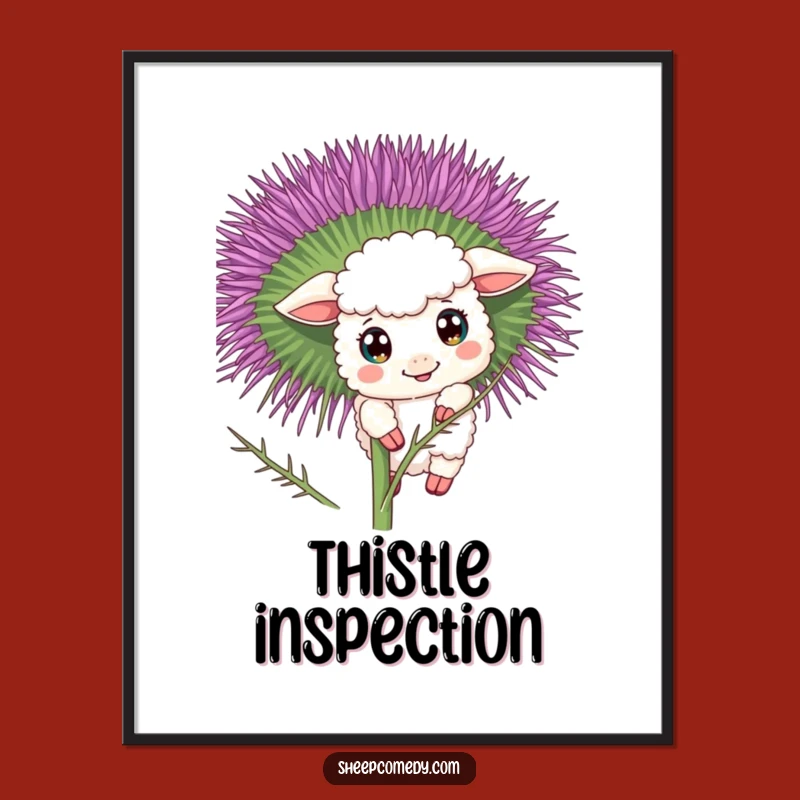 Funny Curious Sheep Poster: Peeking Art, Whimsical Wall Decor for Any Room