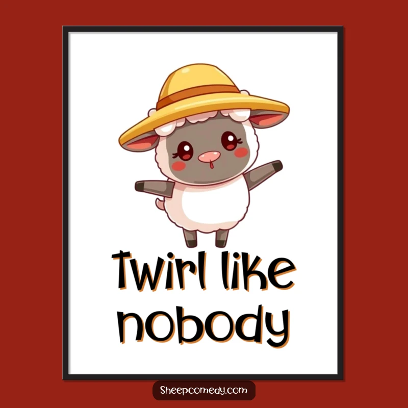 Funny Straw Hat Sheep Poster - Decorate with Whimsical Fun