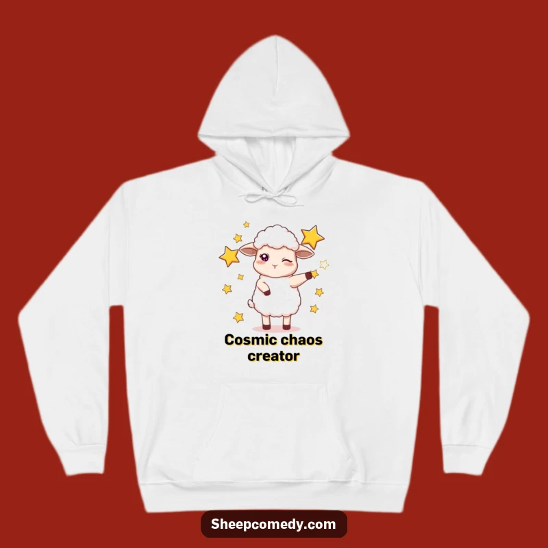 Funny Sheep Juggling Stars Hoodie: Cozy Up with Cosmic Comedy and Warmth!