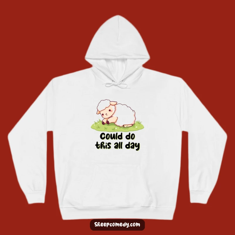 Funny Sheep Rolling in Grass Hoodie: Cozy Sheep Apparel, The Ultimate Funny Gift for Sheep Lovers
