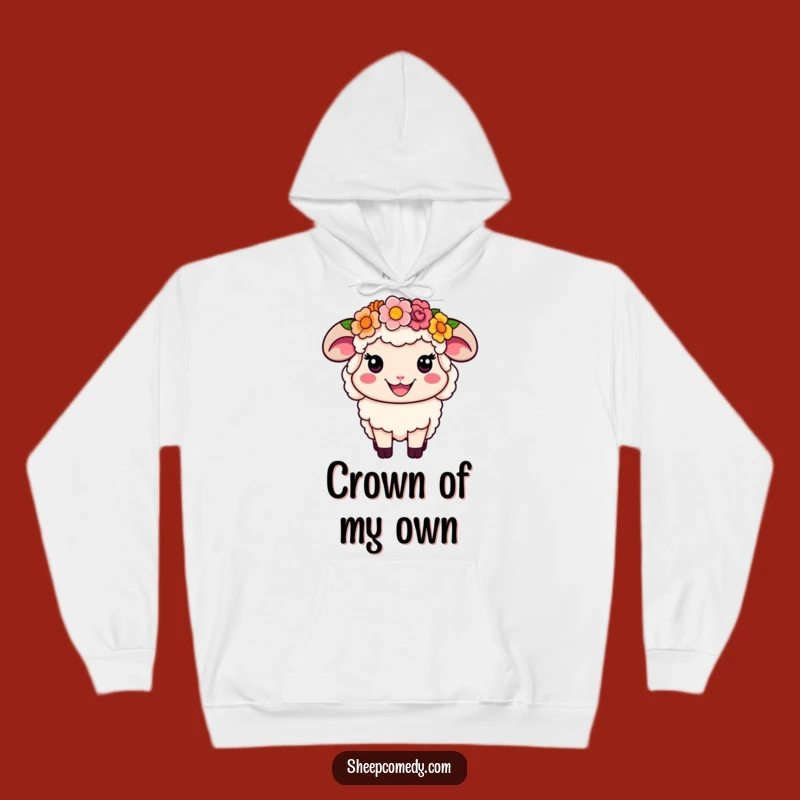 Cozy Funny Flower Crown Sheep Hoodie: Snuggle Up with Floral Fun