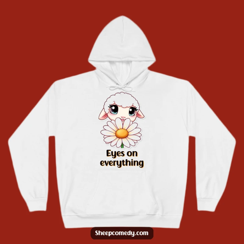 Funny Curious Sheep Hoodie - Cozy Big Eyed Design, Whimsical Gift