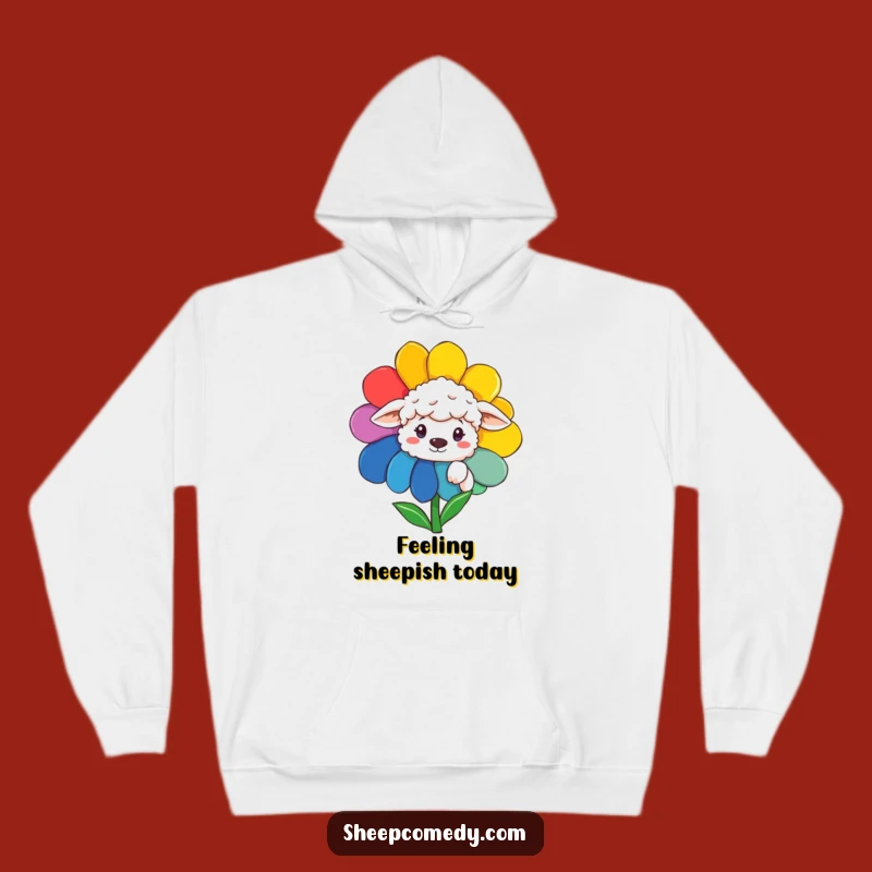 Funny Sheep Peeking Flower Hoodie: Cozy & Hilarious Gift for Animal Lovers