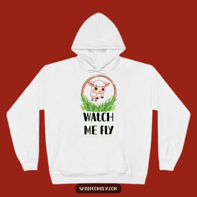 Funny Sheep Leaping Hoop Hoodie - Cozy & Hilarious Farm Animal Gift