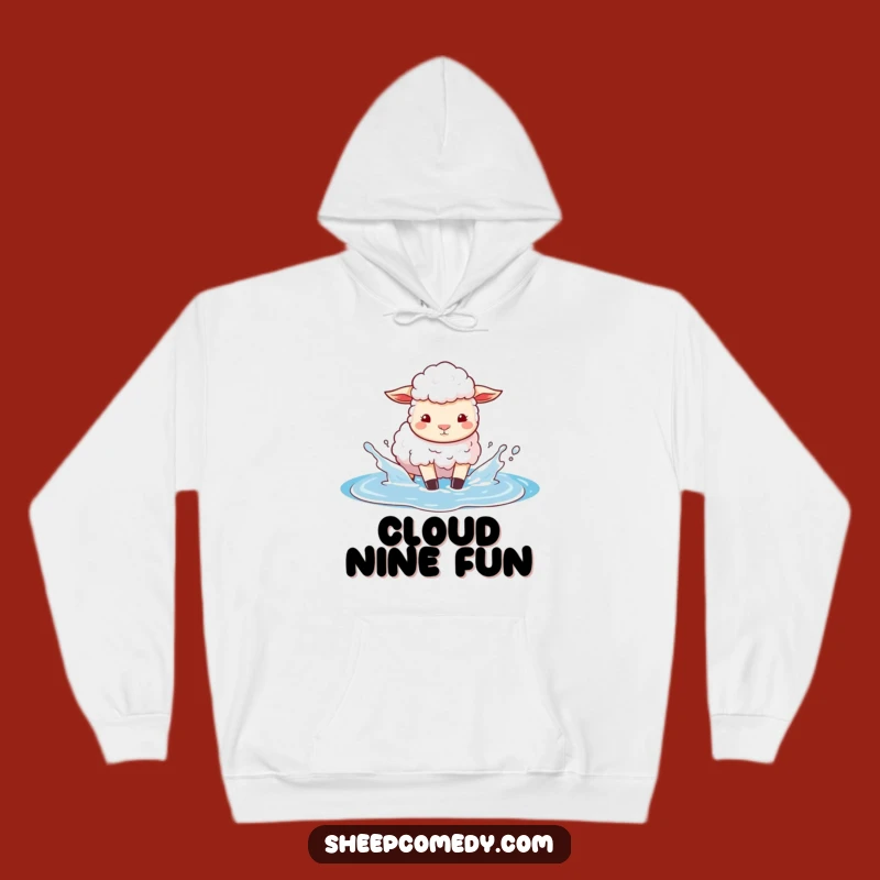 Funny Sheep Sky Puddle Hoodie: Cozy Playful Sweatshirt, Perfect Funny Gift