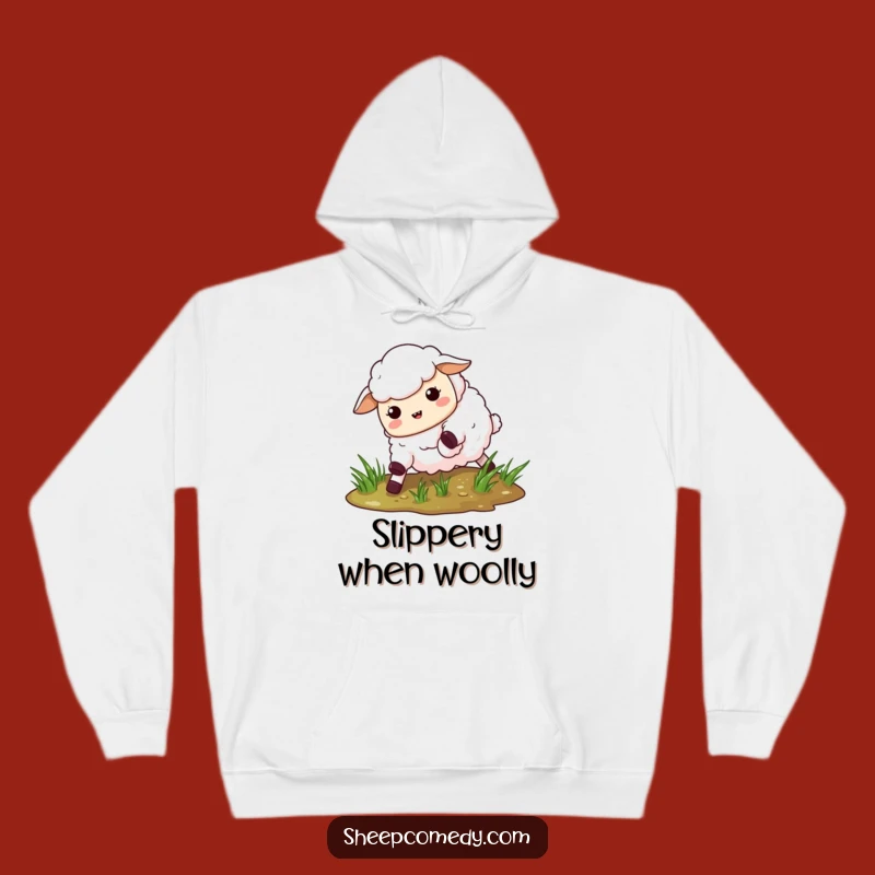 Funny Slipping Sheep Hoodie: Cozy Comfort & Hilarious Gift for Goofballs