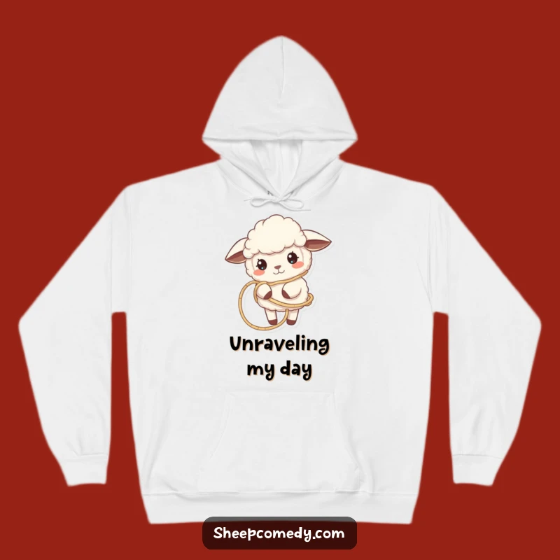 Cozy Funny Tangled Sheep Hoodie - Warm Comfort for Crafters