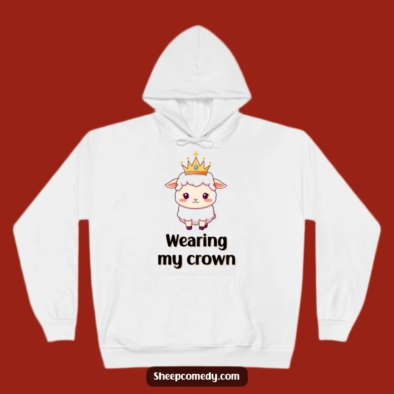 Funny Sheep Queen Hoodie - Cozy & Humorous Gift for Royal Sheep Enthusiasts!