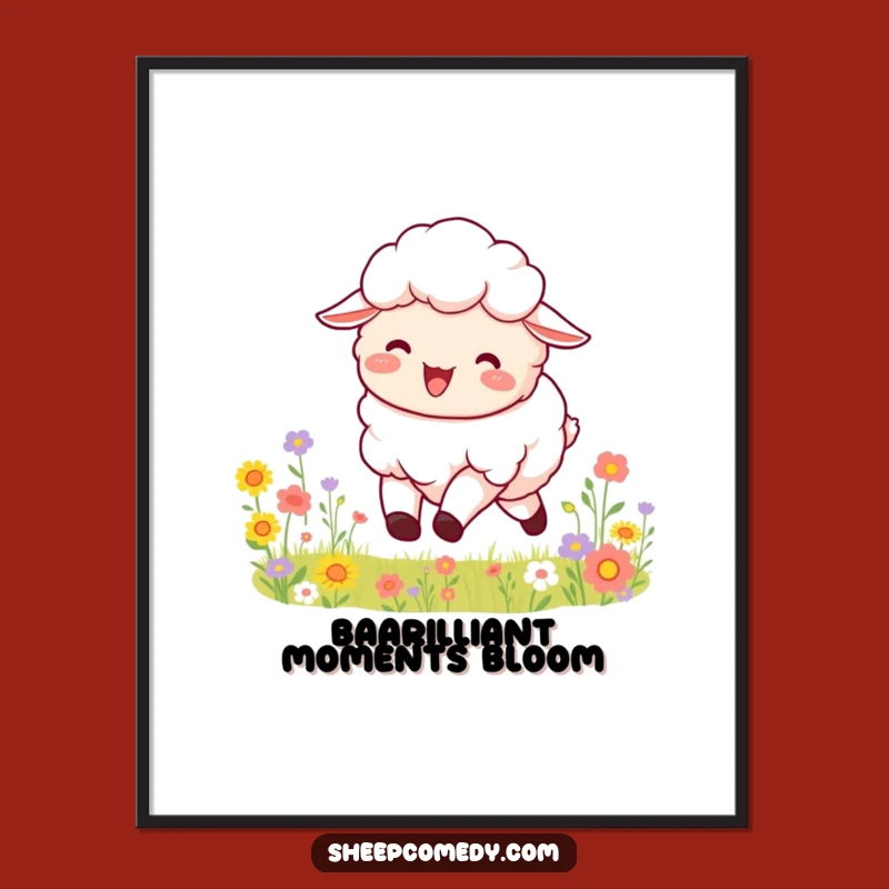 Free Printable Wall Art: Joyful Sheep Bounding Through Flowers