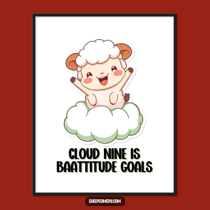 Free Printable Sheep Wall Art: Funny Bouncing Cloud Sheep Decor