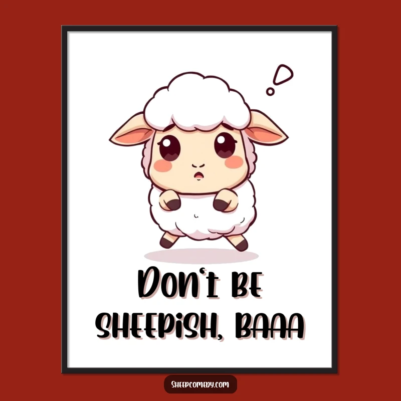Free Printable Wall Art: Surprised Sheep Baaa Funny Downloadable Poster