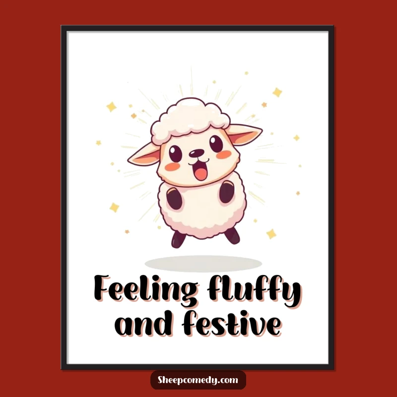 Free Printable Wall Art: Surprised Sheep, Sparkling Pom-Pom, Funny Downloadable Decor