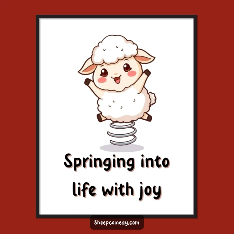 Free Printable Bouncy Sheep Wall Art: Joyful Jumps Funny Downloadable Decor