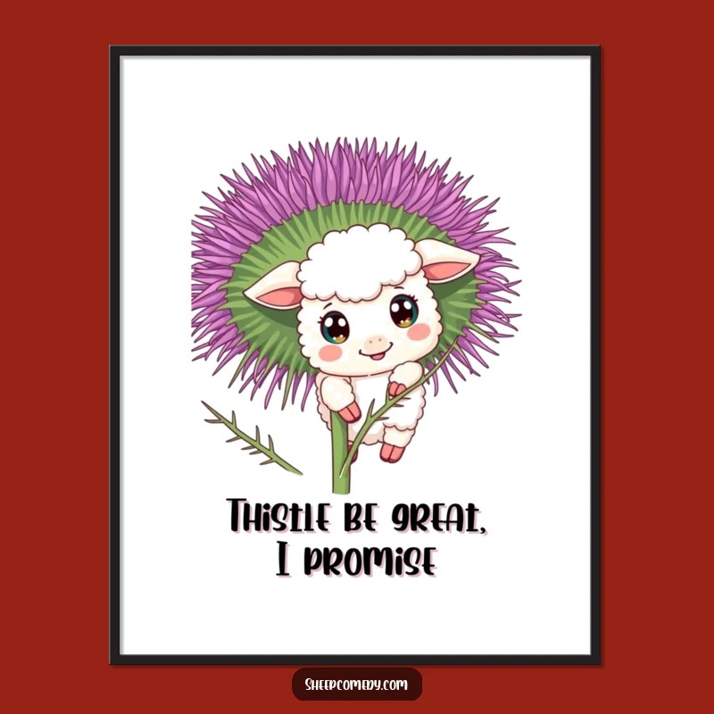 Free Printable Wall Art: Curious Sheep & Thistle, Funny Downloadable Decor for Whimsical Spaces