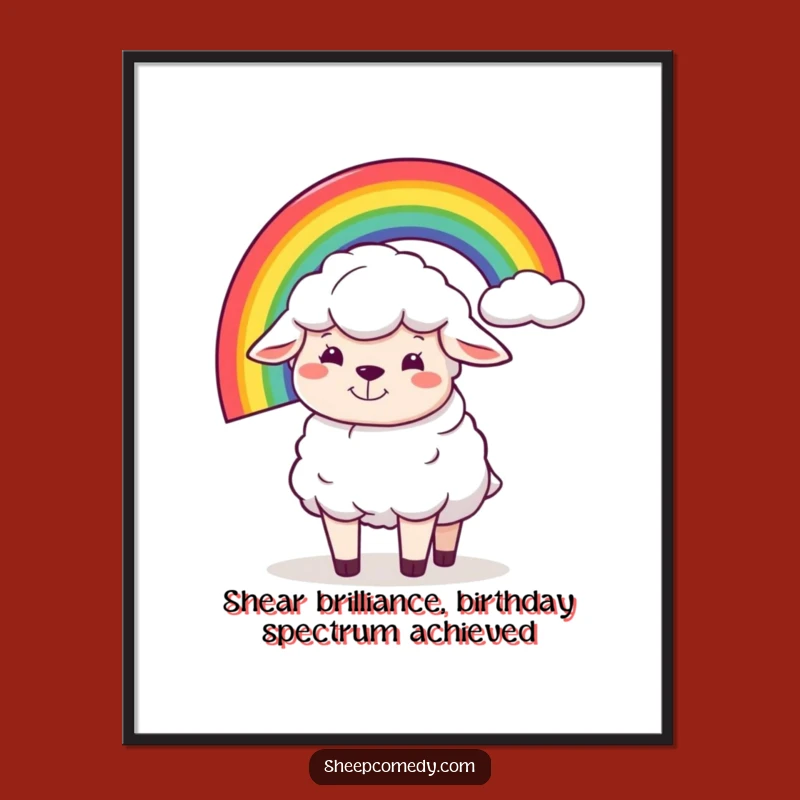Free Printable Wall Art: Sheep Rainbow Balance - Funny Downloadable Art