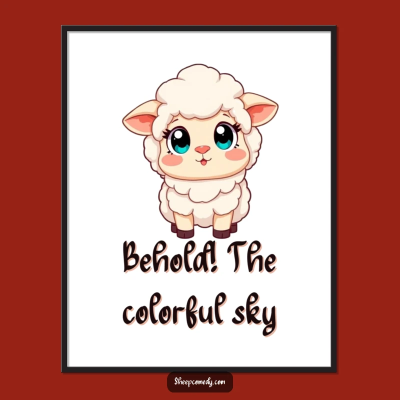 Funny Free Printable Wall Art: Amazed Rabbit Rainbow Wonder, Downloadable Decor