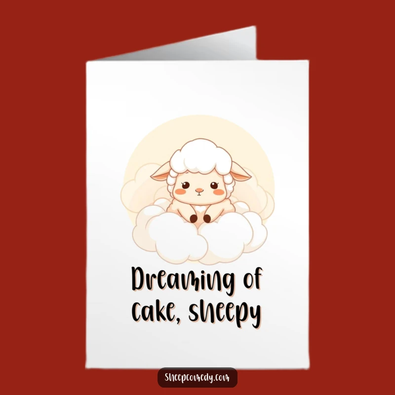Free Printable Birthday Card: Content Sheep Clouds - Downloadable Bliss