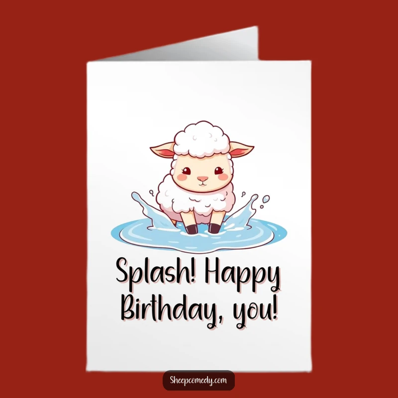 Free Printable Birthday Card: Sheep Sky Splash - Funny Downloadable Gift