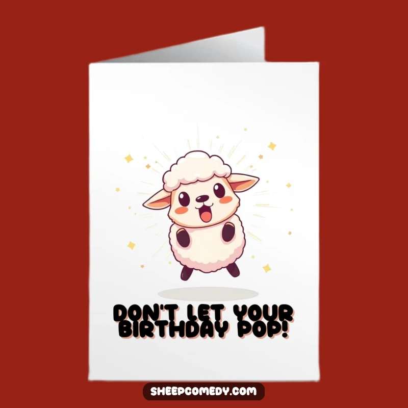 Free Printable Birthday Card: Surprised Sheep & Pom-Pom, Funny Downloadable Greeting