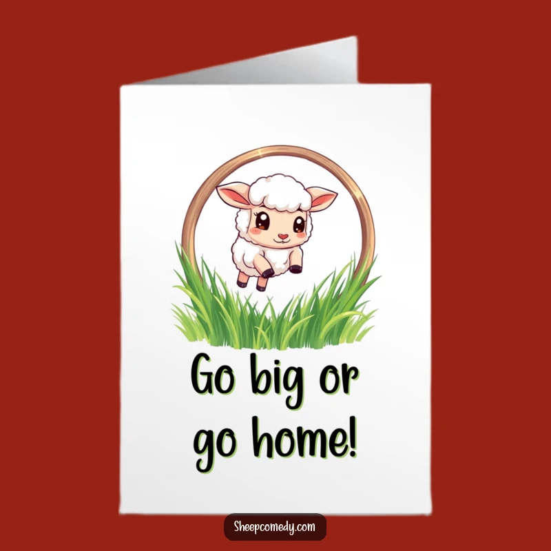 Free Printable Birthday Card: Funny Sheep Jumping for Joy, Downloadable Gift!