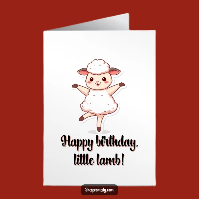 Free Printable Sheep Birthday Card: Ballerina Sheep Funny Downloadable Greeting
