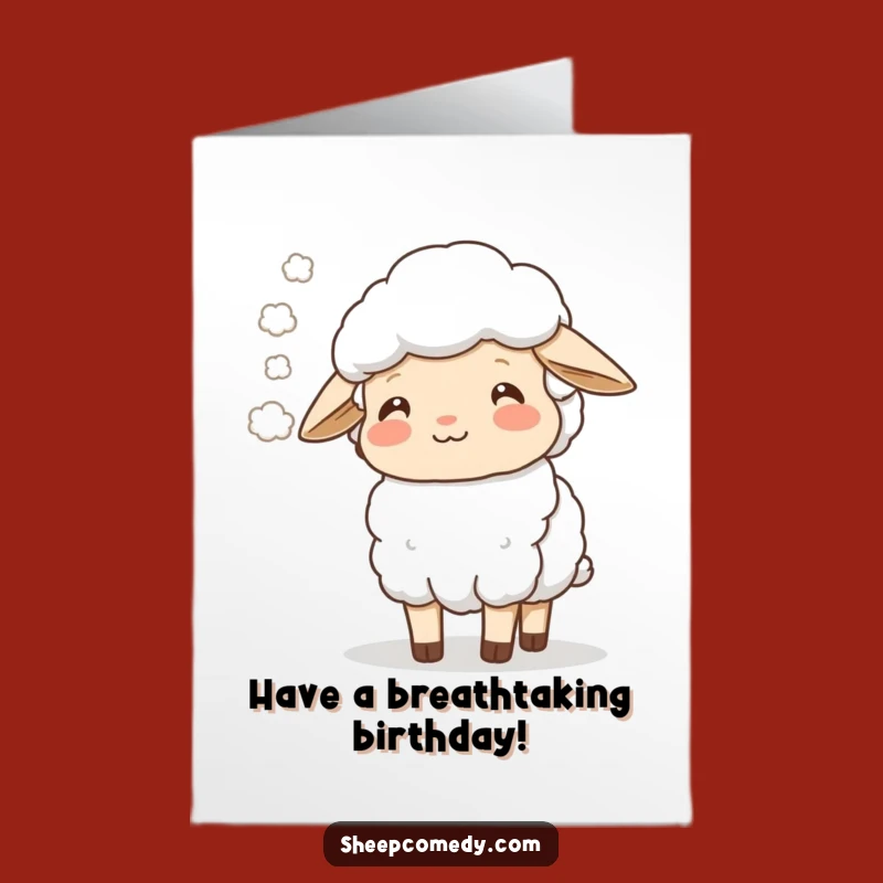 Free Printable Birthday Card: Happy Sheep Mist Breath downloadable gift!