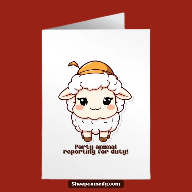 Free Printable Birthday Card: Winking Sheep Party Hat, Funny Downloadable Gift