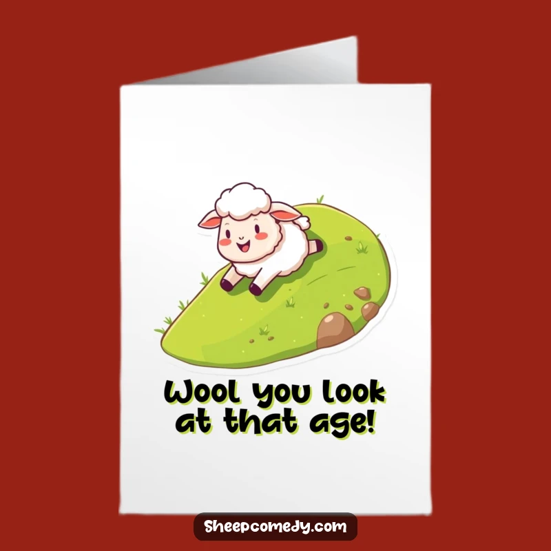 Free Printable Birthday Card: Funny Sheep Hill Slide, Perfect Downloadable Gift!
