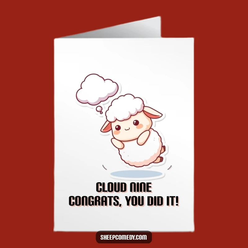 Free Printable Sheep Congrats Card: Clumsy Cloud Chase Humor Downloadable!