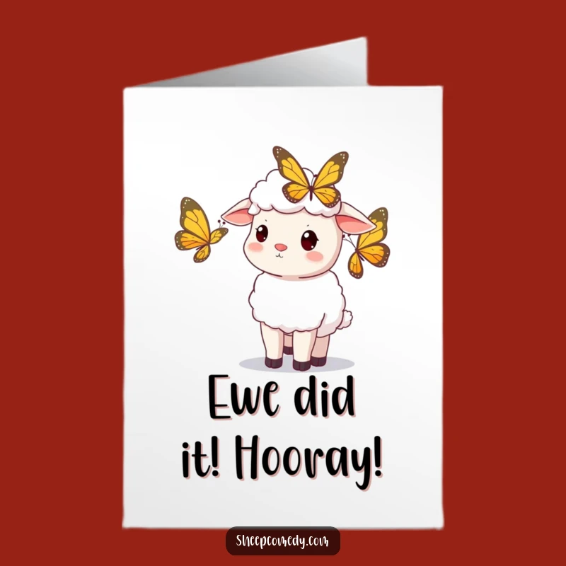 Free Printable Congrats Card: Sheep's Wonder - Downloadable Celebration