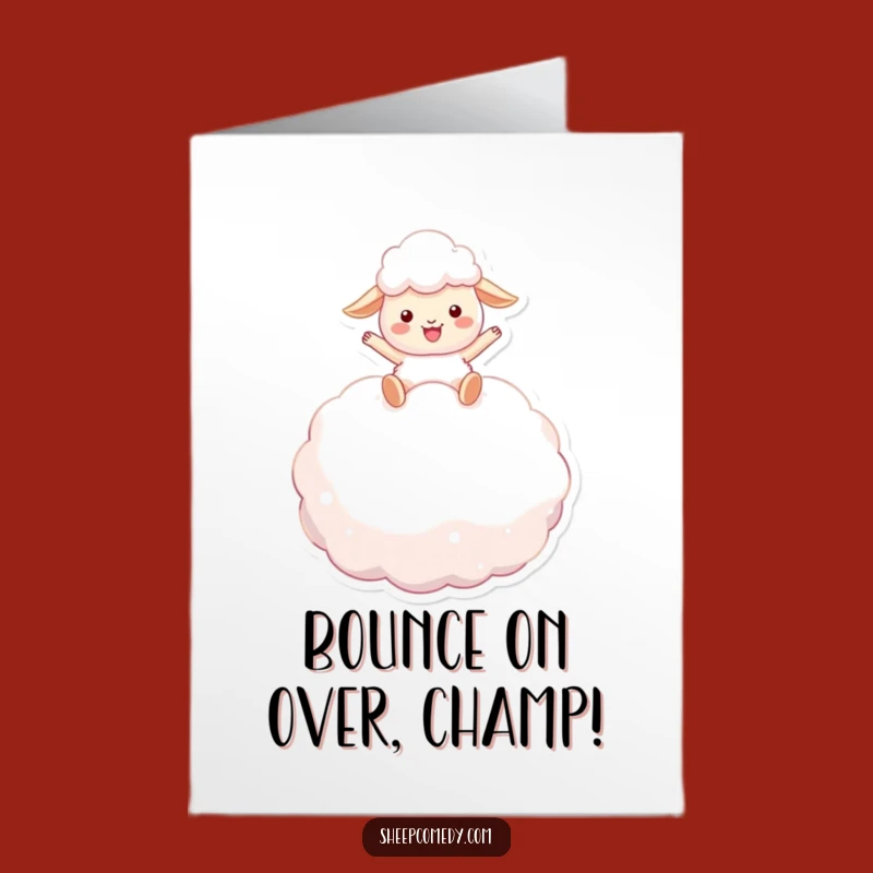 Free Printable Congrats Card: Sheep Marshmallow Bounce - Downloadable Celebration!