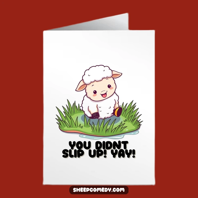 Free Printable Congrats Card: Sheep Slip-Up - Easy Downloadable Gift