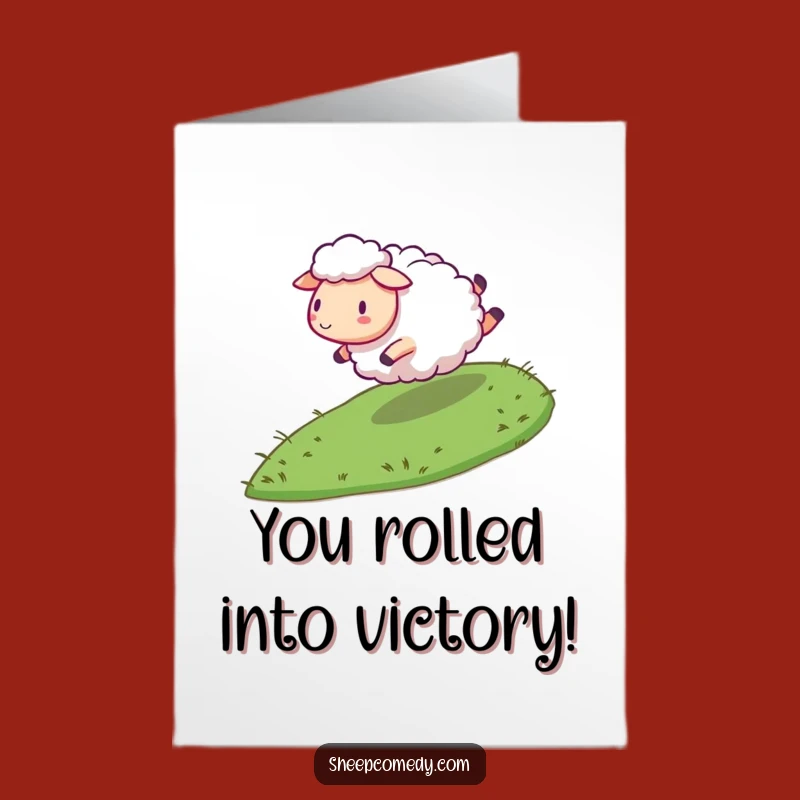 Free Printable Sheep Congrats Card: Energetic Rolling Sheep Gift