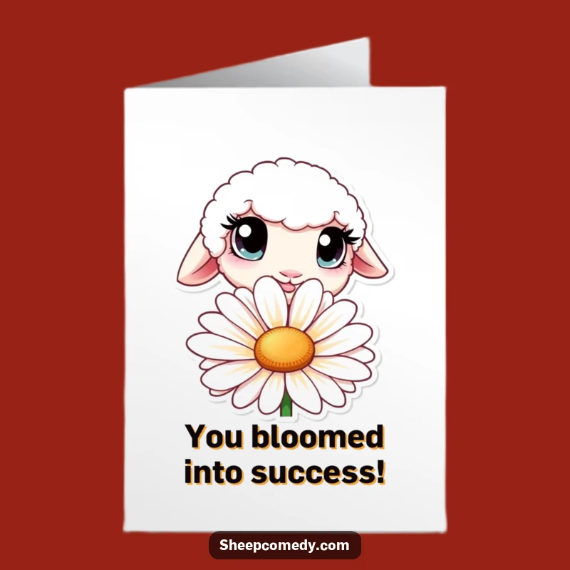 Free Printable Congrats Card: Curious Sheep Daisy Greeting Funny Downloadable Gift