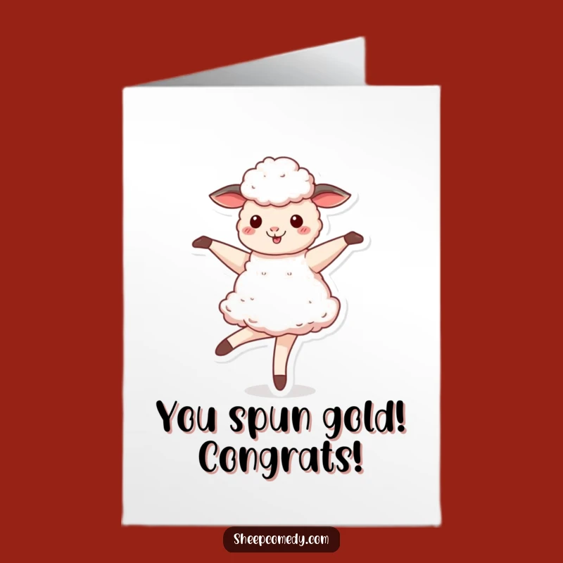Free Printable Sheep Congrats Card: Dancing Sheep Funny Downloadable