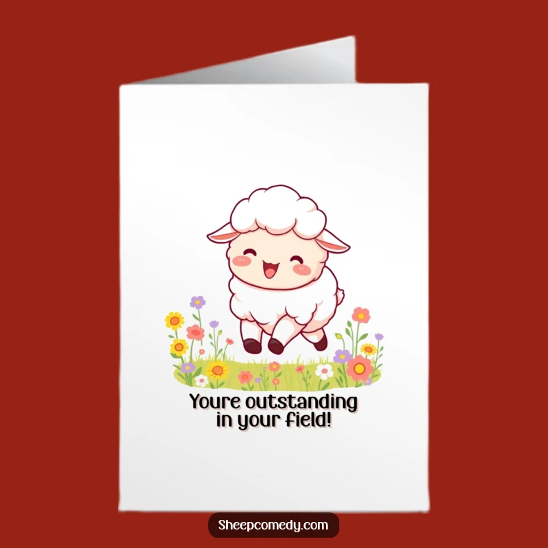 Free Printable Congrats Card: Sheep's Joyful Leap to Success!