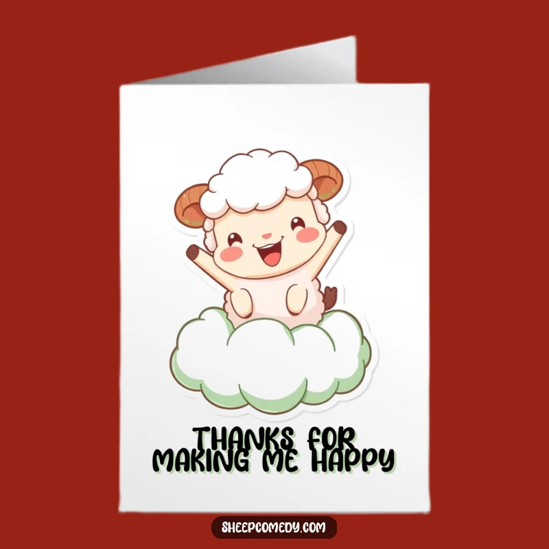 Free Printable Sheep Thank You Card: Bouncing Cloud Sheep Gift