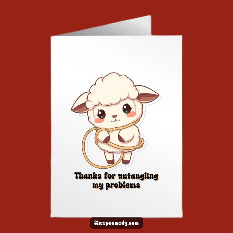 Free Printable Sheep Thank You Card: Tangled Gratitude, Woolly Thanks Downloadable