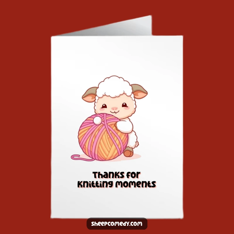 Free Printable Sheep Thank You Card: Yarn Ball Sheep Gift