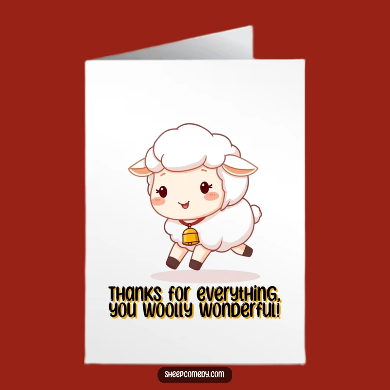 Free Printable Thank You Card: Adorable Sheep - Print at Home Gratitude Gift