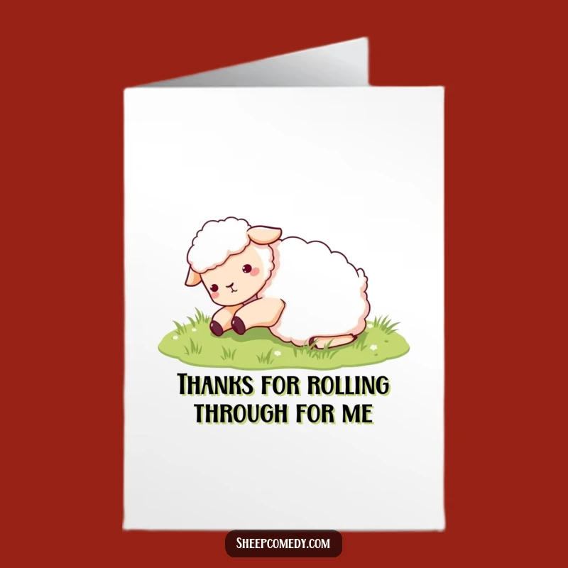 Free Printable Thank You Card: Amusing Sheep Rolling, Ideal DIY Downloadable Gift